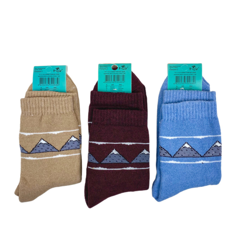 Жіночі теплі махрові шкарпетки Krokus (гори)