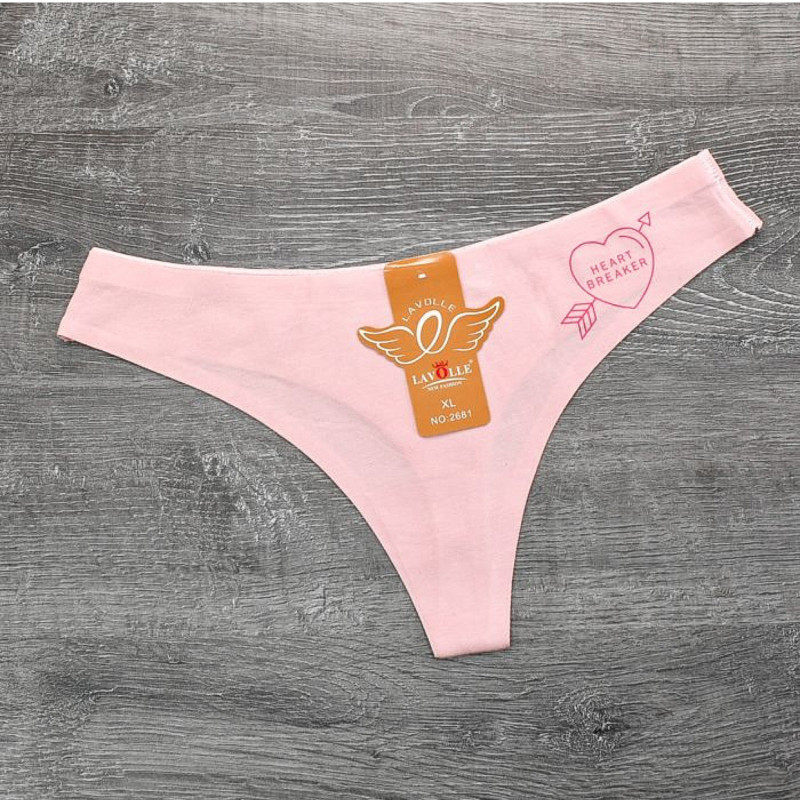 Жіночі трусики стрінги бавовна Lavolle (сердечко) M (на етикетці XXL)