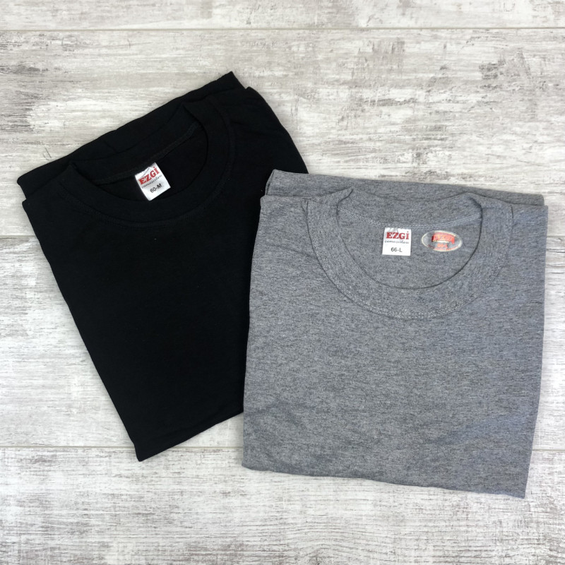 Чоловіча однотонна бавовняна футболка Ezgi Туреччина (чорний) M