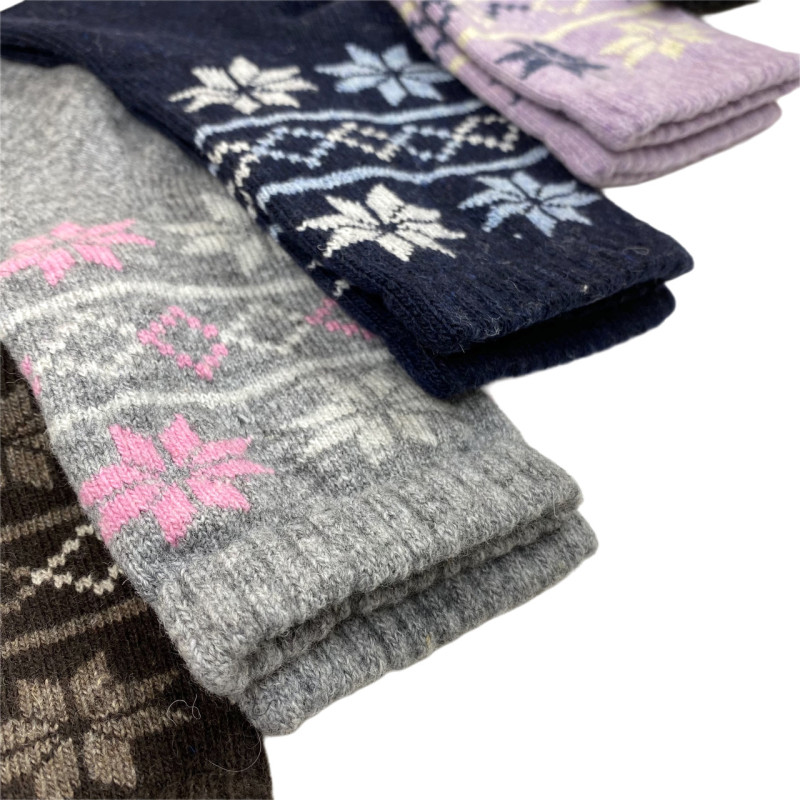 Жіночі вовняні шкарпетки з зимовим орнаментом Style Luxe, 85% овеча вовна, розмір 36–40, Україна