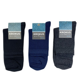 Чоловічі однотонні бавовняні шкарпетки середньої висоти Krokus 42-45