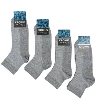 Чоловічі бавовняні середні шкарпетки сітка сірого кольору Krokus 42-45