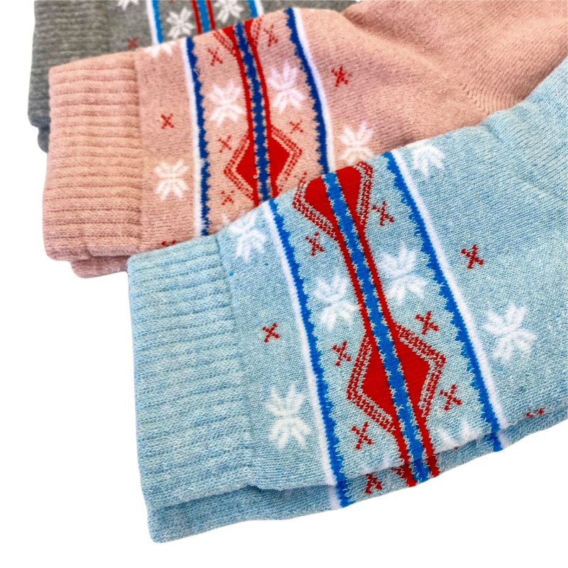 Жіночі махрові шкарпетки з зимовим орнаментом Krokus