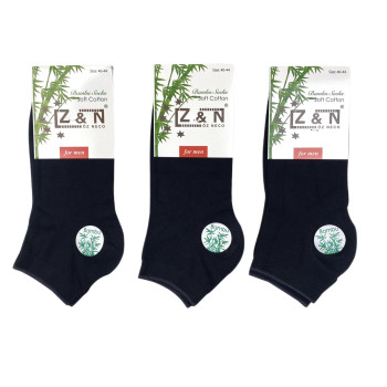 Короткі бамбукові чоловічі шкарпетки чорні Z&N Туреччина