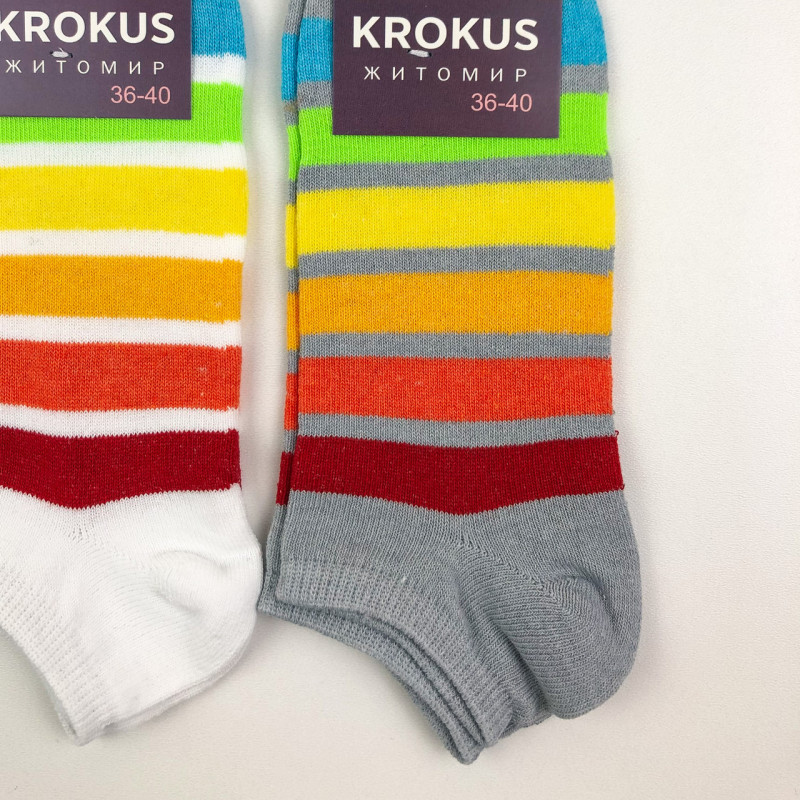 Жіночі короткі шкарпетки у смужку Krokus