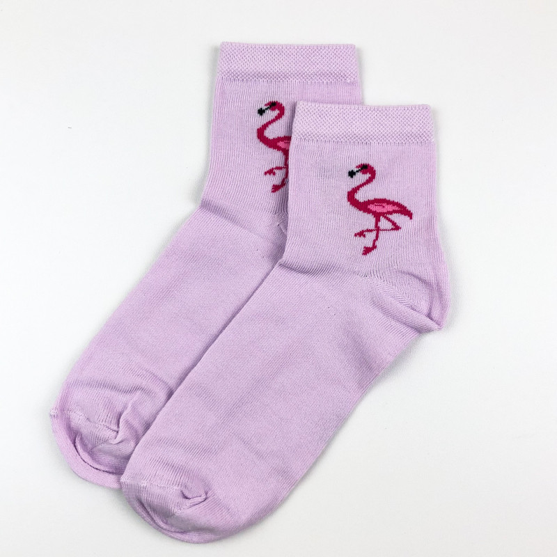 Жіночі бавовняні шкарпетки з малюнком фламінго Krokus
