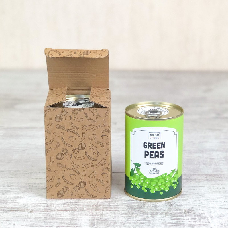 Чоловічі шкарпетки в консервній банці (горох)