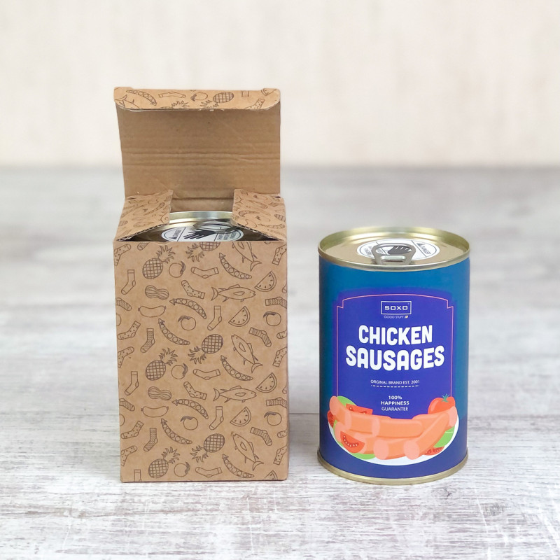 Чоловічі шкарпетки в консервній банці (сосиски)