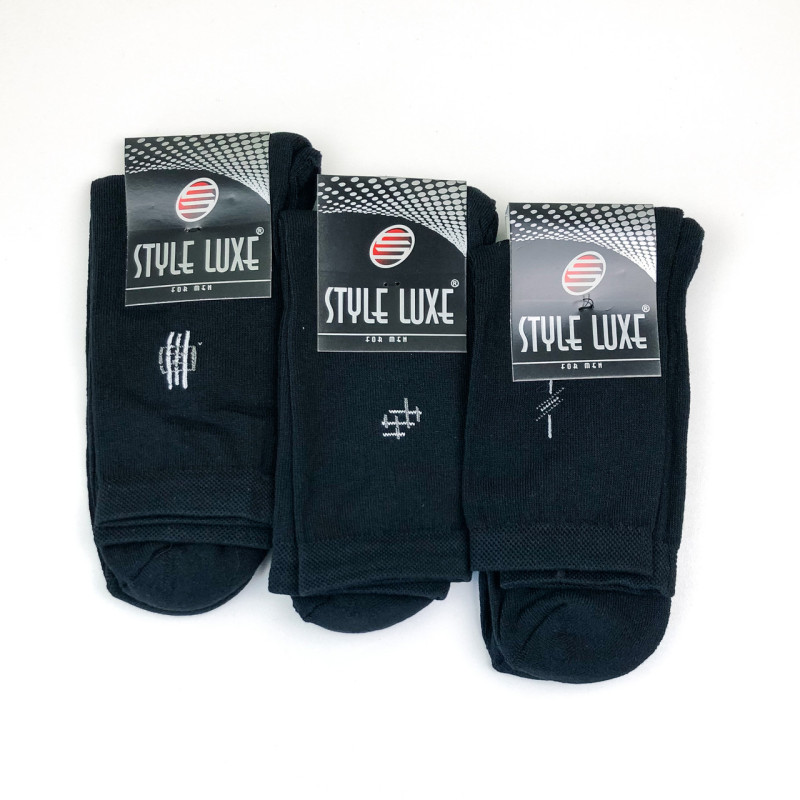 Чоловічі високі бавовняні шкарпетки з махрової стопою Luxe Style