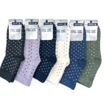 Шкарпетки жіночі вовняні термо в горошок Style Luxe