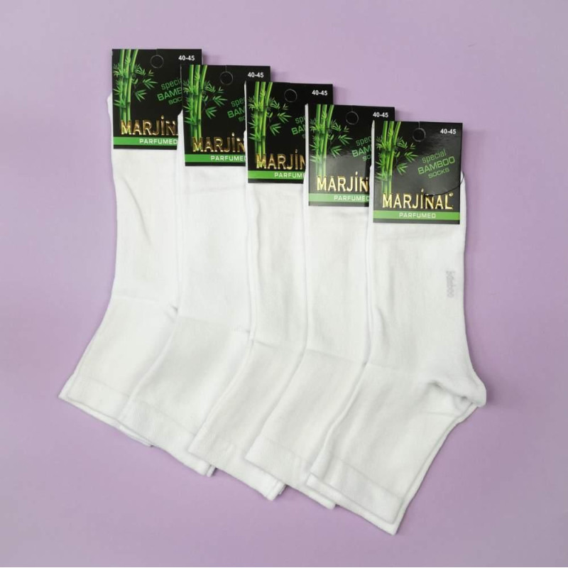 Чоловічі білі середні бамбукові шкарпетки Marjinal Туреччина