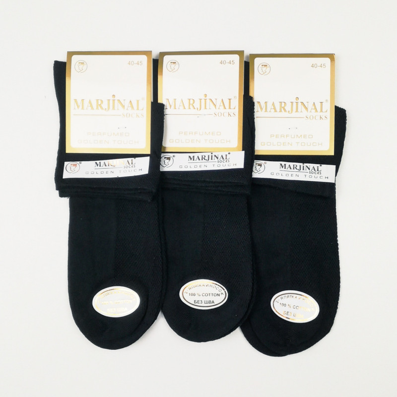 Чоловічі безшовні середні шкарпетки сітка чорні Marjinal Туреччина