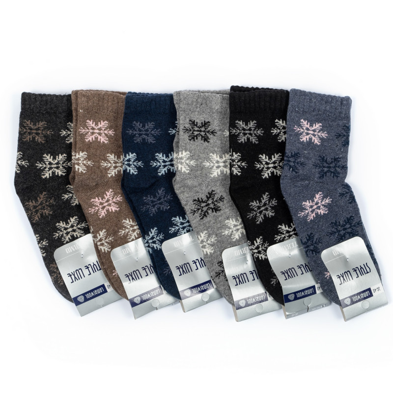 Жіночі вовняні шкарпетки Style Luxe з малюнком сніжинка, 85% овеча вовна, розмір 36–40, Україна