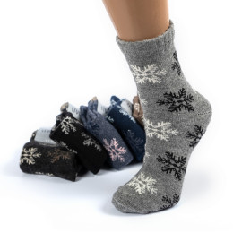Шкарпетки жіночі з овечої вовни Style Luxe сніжинка, 36-40