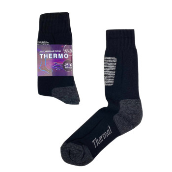 Шкарпетки чоловічі вовняні махрові термо Талько чорні