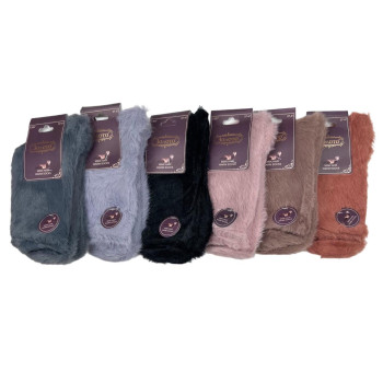 Норкові жіночі пухнасті шкарпетки Золото