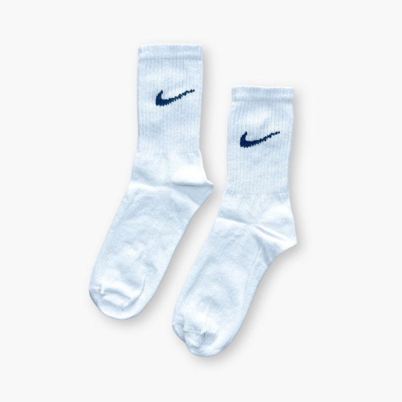 Високі білі бавовняні шкарпетки Nike зі спортивною резинкою в рубчик упаковка 12 пар