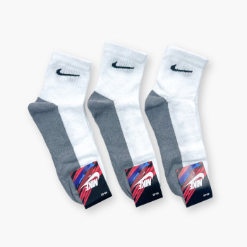 Середні білі бавовняні шкарпетки із сірою підошвою зі спортивною гумкою в рубчик Nike паковання 12 пар 40-45