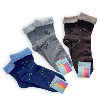 Набір жіночих махрових шкарпеток з ослабленою резинкою 3 пари Krokus