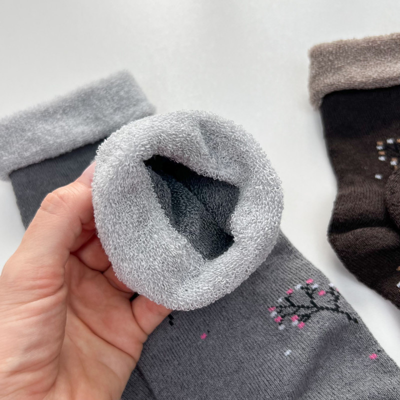 Набір жіночих махрових шкарпеток з ослабленою резинкою 3 пари Krokus