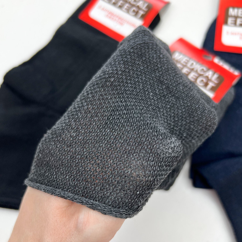 Медичні чоловічі шкарпетки без резинки з сіткою Medical Effect (темне асорті) 12 пар