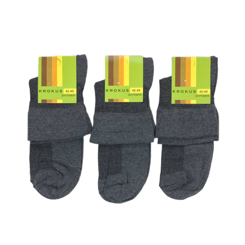 Чоловічі медичні шкарпетки сітка без резинки (темно-сірий) 41-45