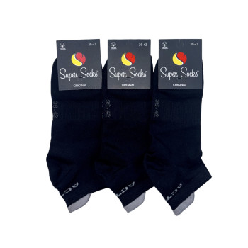 Чоловічі короткі бавовняні шкарпетки спорт active чорні Super Socks 39-42