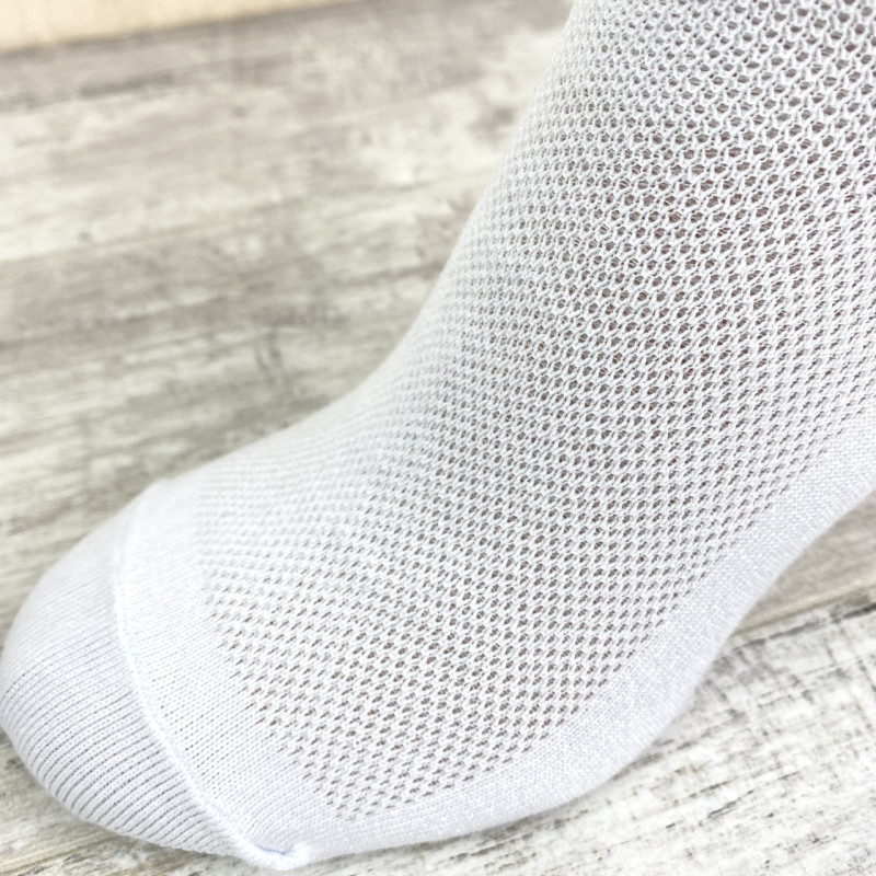 Короткі чоловічі бавовняні білі шкарпетки сітка Krokus (премиум) 39-42