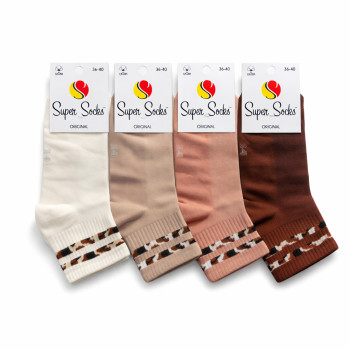 Набір жіночих шкарпеток з сіточкою 4 пари (смужки на резинці) Super Socks