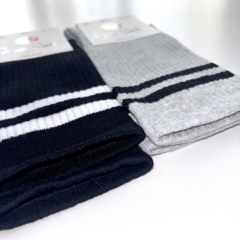Набір високих бавовняних шкарпеток зі смужками на резинці 3 пари Super Socks