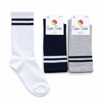 Набір високих бавовняних шкарпеток зі смужками на резинці 3 пари Super Socks