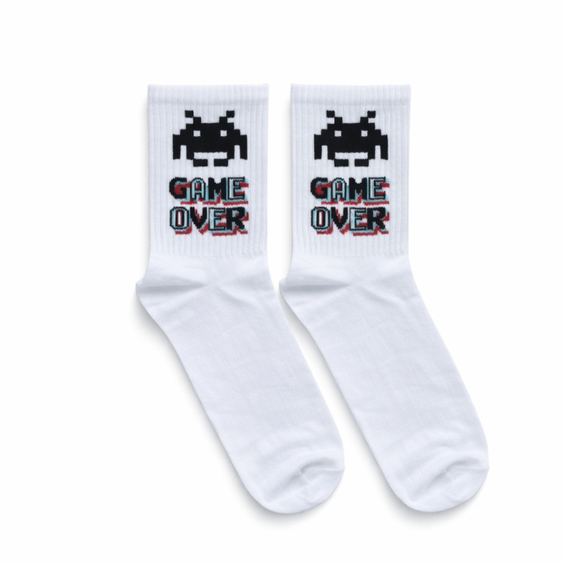 Набір білих шкарпеток для геймера з малюнком 3 пари Super Socks