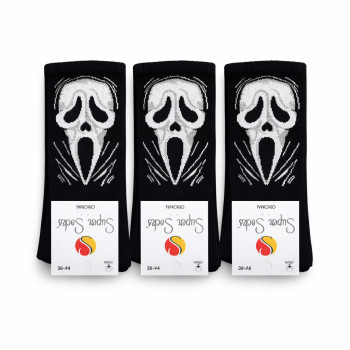 Високі чорні бавовняні шкарпетки «Крик» Super Socks