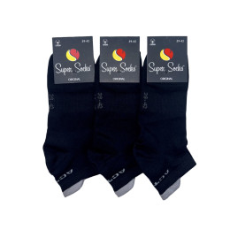 Чоловічі короткі бавовняні шкарпетки спорт active чорні Super Socks 42-45