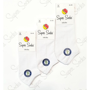 Жіночі білі короткі бамбукові шкарпетки з сіткою Super Socks