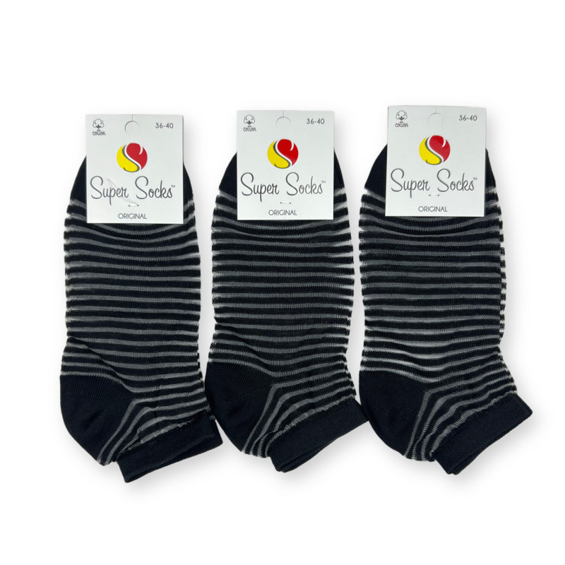 Жіночі короткі шкарпетки з капроновими прозорими вставками Super Socks