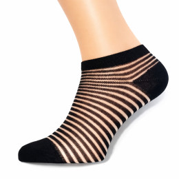 Жіночі короткі шкарпетки з капроновими прозорими вставками Super Socks