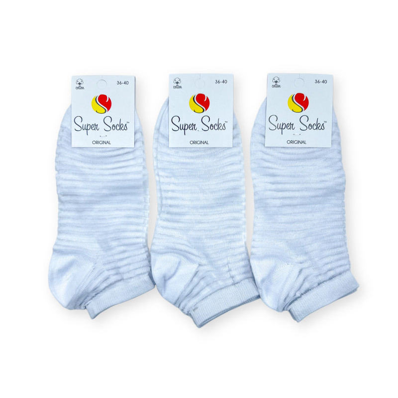 Жіночі короткі шкарпетки з капроновими прозорими вставками Super Socks