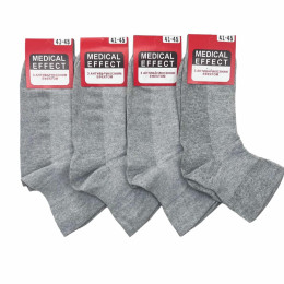 Медичні чоловічі літні шкарпетки без резинки з сіткою 45-48 (світло-сірі)