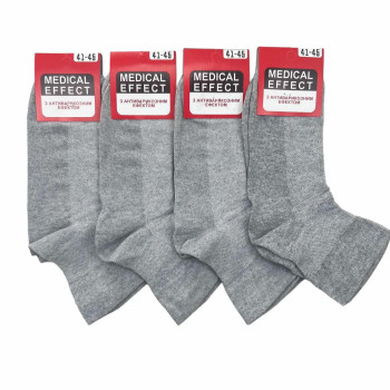 Медичні чоловічі літні шкарпетки без резинки з сіткою 45-48 (світло-сірі)