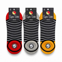 Сліди чоловічі бавовняні у смужку набір 3 пари Super Socks