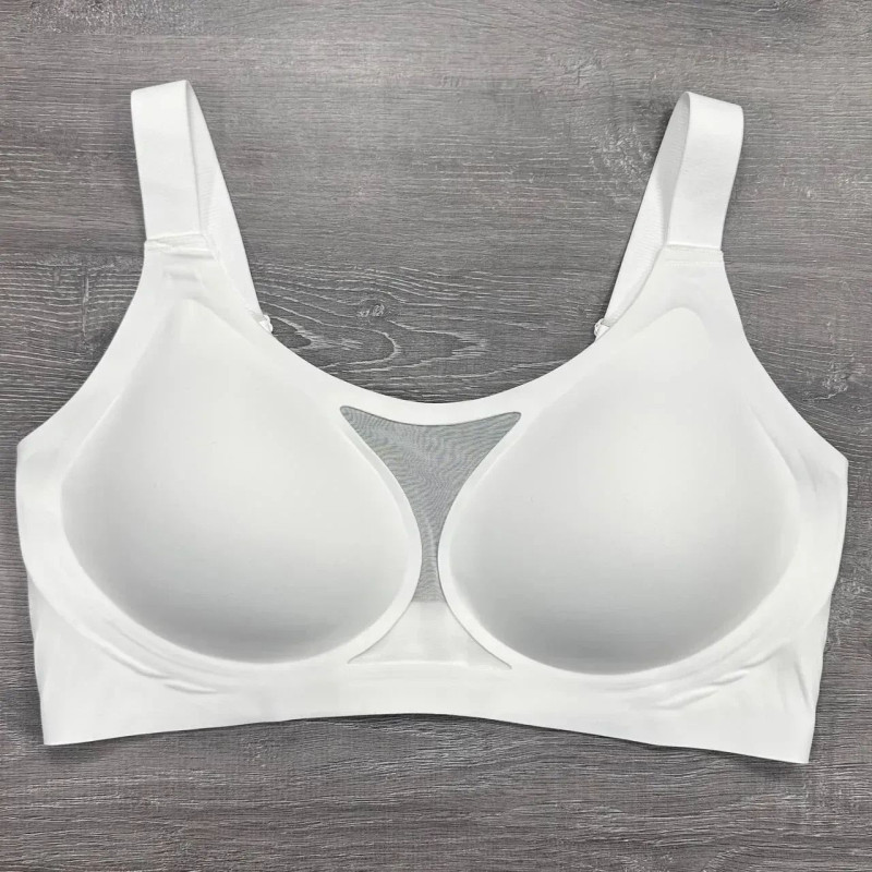 Безшовний бюстгальтер-топ без кісточок із сіточкою KABLE 6XL, Бежевий