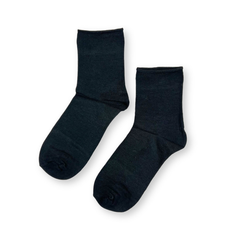 Чоловічі бамбукові медичні шкарпетки без резинки чорні Корона