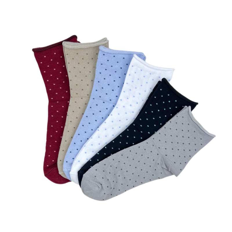 Медичні жіночі шкарпетки без резинки в горошок Турецький хлопок (12 пар)