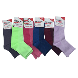 Жіночі яскраві шкарпетки без гумки із сіткою Medical Effect 12 пар 39-42