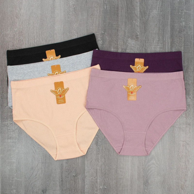 Бавовняні жіночі трусики в рубчик Lavolle 4XL