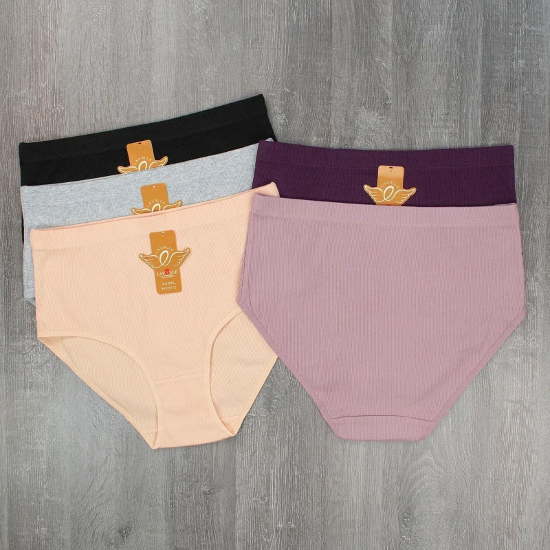 Бавовняні жіночі трусики в рубчик Lavolle 5XL