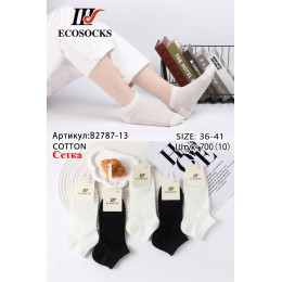 Жіночі короткі легкі шкарпетки з сіткою Ecosocks Молочний