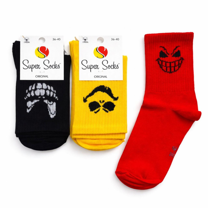 Набір яскравих шкарпеток смайлики Super Socks 42-45