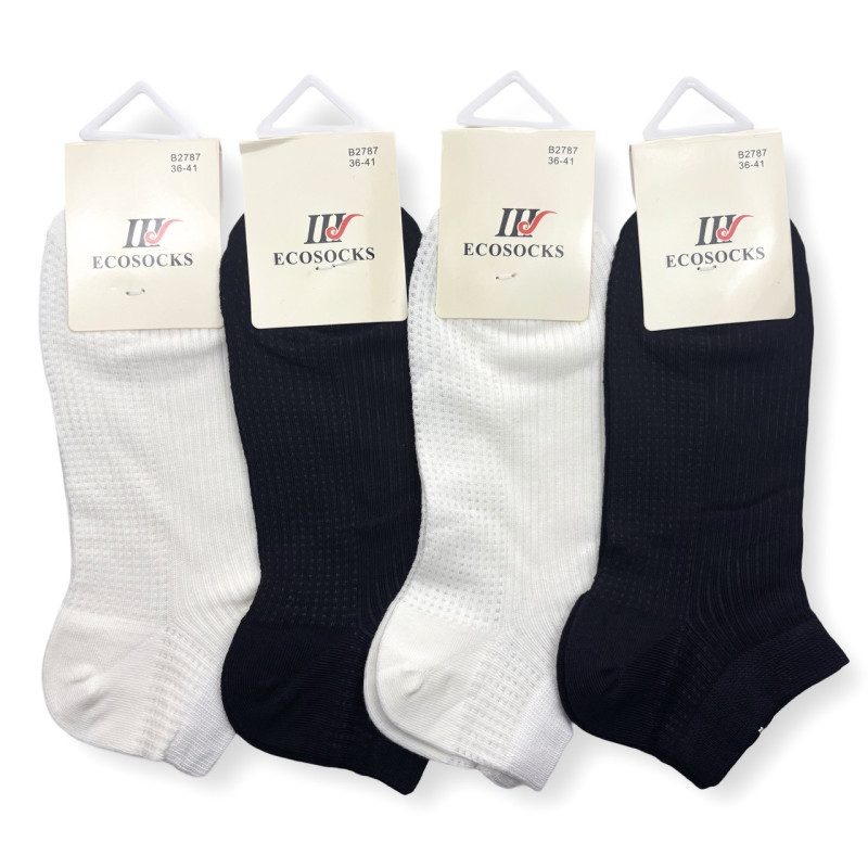 Жіночі короткі легкі шкарпетки із сіткою Ecosocks Чорний